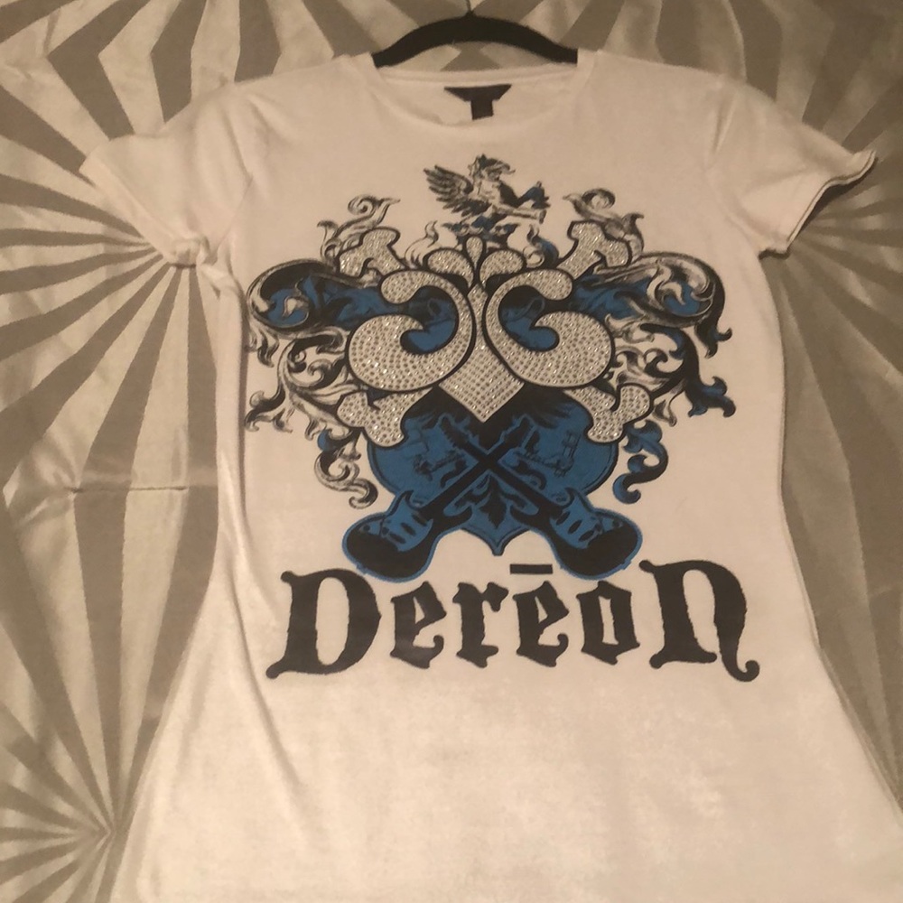 DEREON White and Blue Tshirt-Small